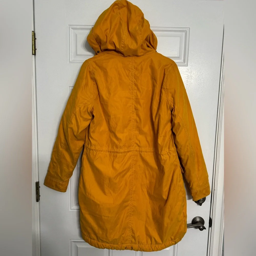 Abercrombie & Fitch Coat Womens Medium Yellow Full Zip Sherpa Lined Parka‎